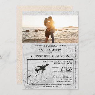 Invitation Mariage de passeport de la Californie d'Ivoire