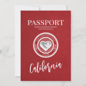 Invitation Mariage de passeport de la Californie rouge (Dos)