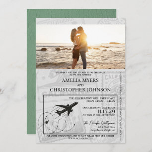 Invitation Mariage de passeport de la Californie verte