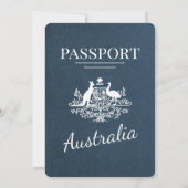 Invitation Mariage de passeport de la Marine Blue Australia (Dos)