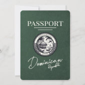 Invitation Mariage de passeport de la République Dominicaine  (Dos)