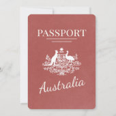 Invitation Mariage de passeport de l'Australie en Bourgogne l (Dos)