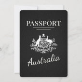 Invitation Mariage de passeport de l'Australie noire (Dos)