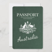Invitation Mariage de passeport de l'Australie verte (Dos)