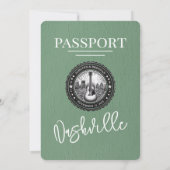 Invitation Mariage de passeport de Sage Green Nashville (Dos)