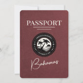 Invitation Mariage de passeport des Bahamas de Bourgogne (Dos)
