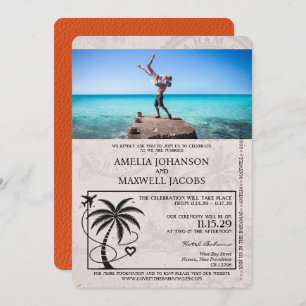 Invitation Mariage de passeport des Bahamas d'Orange