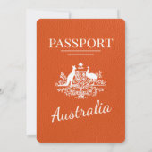 Invitation Mariage de passeport d'Orange Australie (Dos)