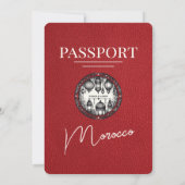 Invitation Mariage de passeport du Maroc rouge (Dos)