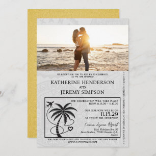 Invitation Mariage de passeport du Mexique jaune
