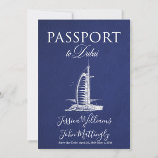 Invitation Mariage de passeport en cuir Dubaï Enregistrer la