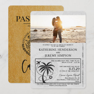 Invitation Mariage de passeport Gold Cancun