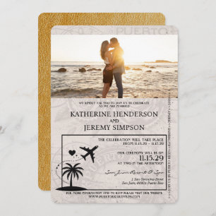 Invitation Mariage de passeport Gold Porto Rico