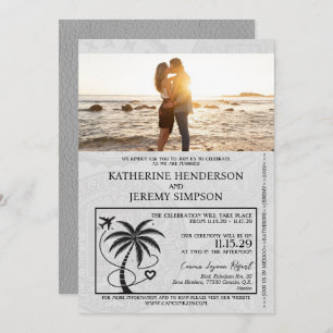 Invitation Mariage de passeport gris Mexique