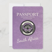 Invitation Mariage de passeport Lavender Afrique du Sud (Dos)