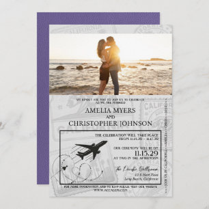 Invitation Mariage de passeport Lilac California
