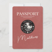 Invitation Mariage de passeport maldivien bordeaux clair (Dos)