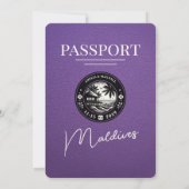 Invitation Mariage de passeport mauve Maldives (Dos)