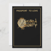 Invitation Mariage de passeport noir moderne (Devant)