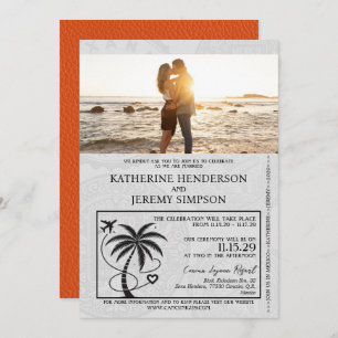 Invitation Mariage de passeport Orange Mexique