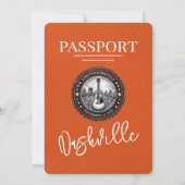 Invitation Mariage de passeport Orange Nashville (Dos)