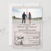 Invitation Mariage de passeport Paris Blanc (Devant)