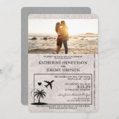 Invitation Mariage de passeport Porto Rico gris (Devant / Derrière)
