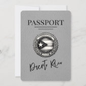 Invitation Mariage de passeport Porto Rico gris (Dos)