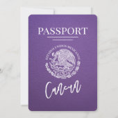 Invitation Mariage de passeport Purple Cancun (Dos)