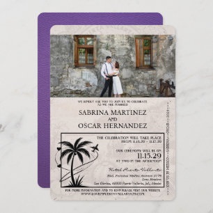 Invitation Mariage de passeport Purple Puerta Vallarta