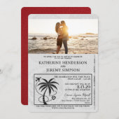 Invitation Mariage de passeport Red Cancun (Devant / Derrière)
