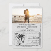 Invitation Mariage de passeport rose Cancun (Devant)