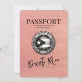 Invitation Mariage de passeport rose Gold Porto Rico (Dos)