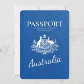 Invitation Mariage de passeport Royal Blue Australia (Dos)