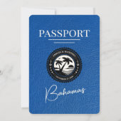 Invitation Mariage de passeport Royal Blue Bahamas (Dos)