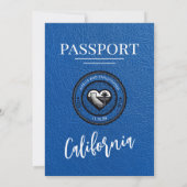 Invitation Mariage de passeport Royal Blue California (Dos)