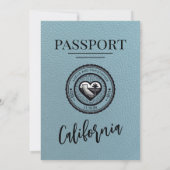 Invitation Mariage de passeport Slate Blue California (Dos)