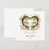 Invitation Mariage de passionné de pêche avec canne et fleurs (Devant / Derrière)