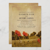 Invitation Mariage de pavot de pays rustique créatif unique (Devant / Derrière)
