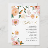 Invitation Mariage de pavot rose Tableau Numéro 1 Tableau de  (Devant)