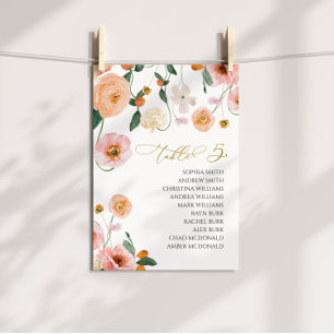 Invitation Mariage de pavot rose Tableau Numéro 5 Tableau de