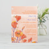 Invitation Mariage de pavot rouge doux (Debout devant)
