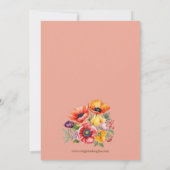 Invitation Mariage de pavots colorés (Dos)