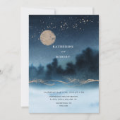Invitation Mariage de paysage de la nuit bleue (Devant)