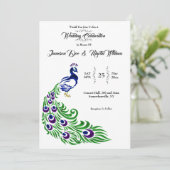 Invitation Mariage de Peacock élégant (Debout devant)