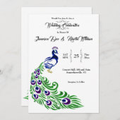 Invitation Mariage de Peacock élégant (Devant / Derrière)