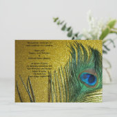 Invitation Mariage de Peacock jaune d'or (Debout devant)