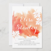 Invitation Mariage de pêche de corail abstrait moderne (Devant)