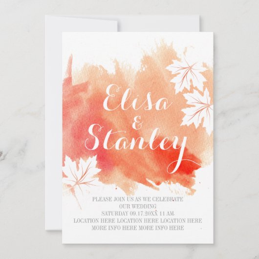 Invitation Mariage de pêche de corail abstrait moderne (Devant)