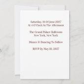 Invitation 🌷 Mariage de pêche de printemps avec or rose 💍 (Dos)